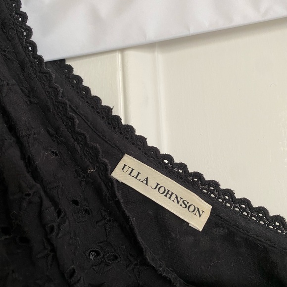 Ulla Johnson One-Shoulder Black Eyelet Lace Dress - Size 2 - Picture 7 of 16
